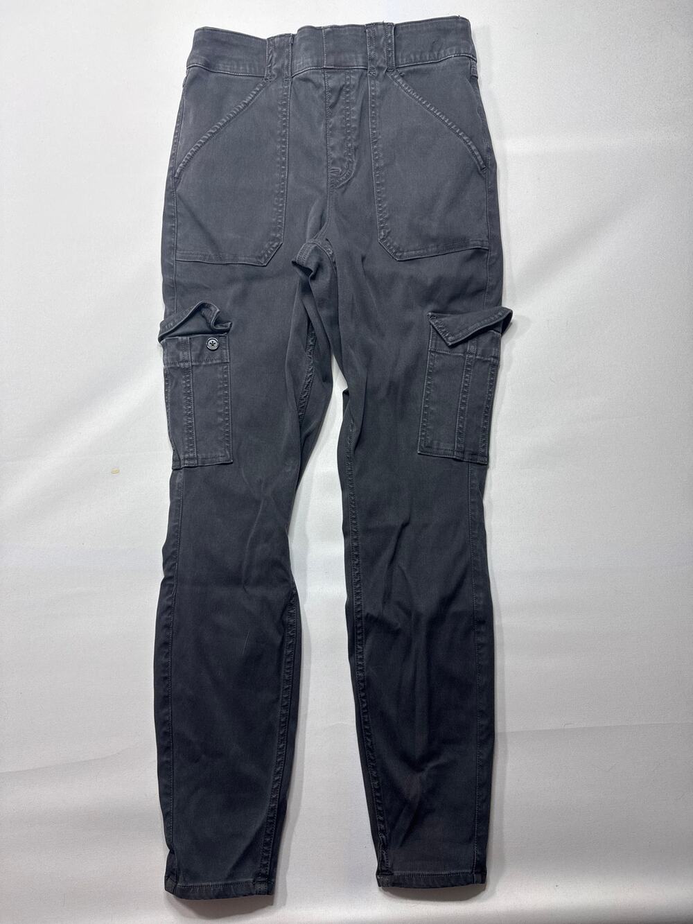 SPANX Women's Pull On Cargo Skinny Stretch Gray Pants - Size L (28x28.5)